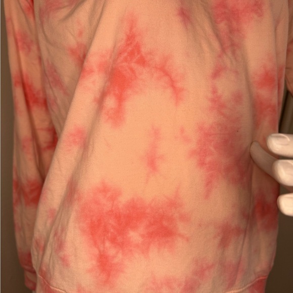 Lucky Brand Sweater Womens M Pink White Tie Dye Sweatshirt Crew Neck Pullover. - Picture 8 of 9
